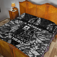 Veteran Fathers Day Quilt Bed Set My Dad is Not Just a Veteran, He's My Hero - Wonder Print Shop