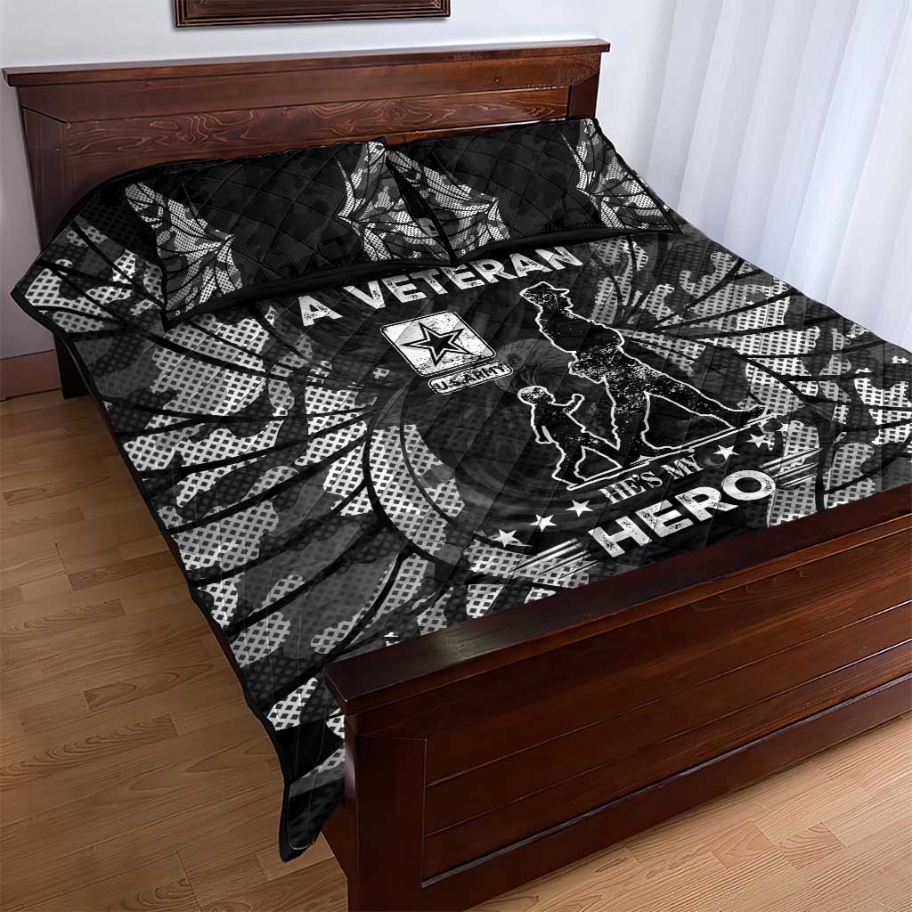 Veteran Fathers Day Quilt Bed Set My Dad is Not Just a Veteran, He's My Hero - Wonder Print Shop