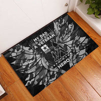 Veteran Fathers Day Rubber Doormat My Dad is Not Just a Veteran, He's My Hero - Wonder Print Shop