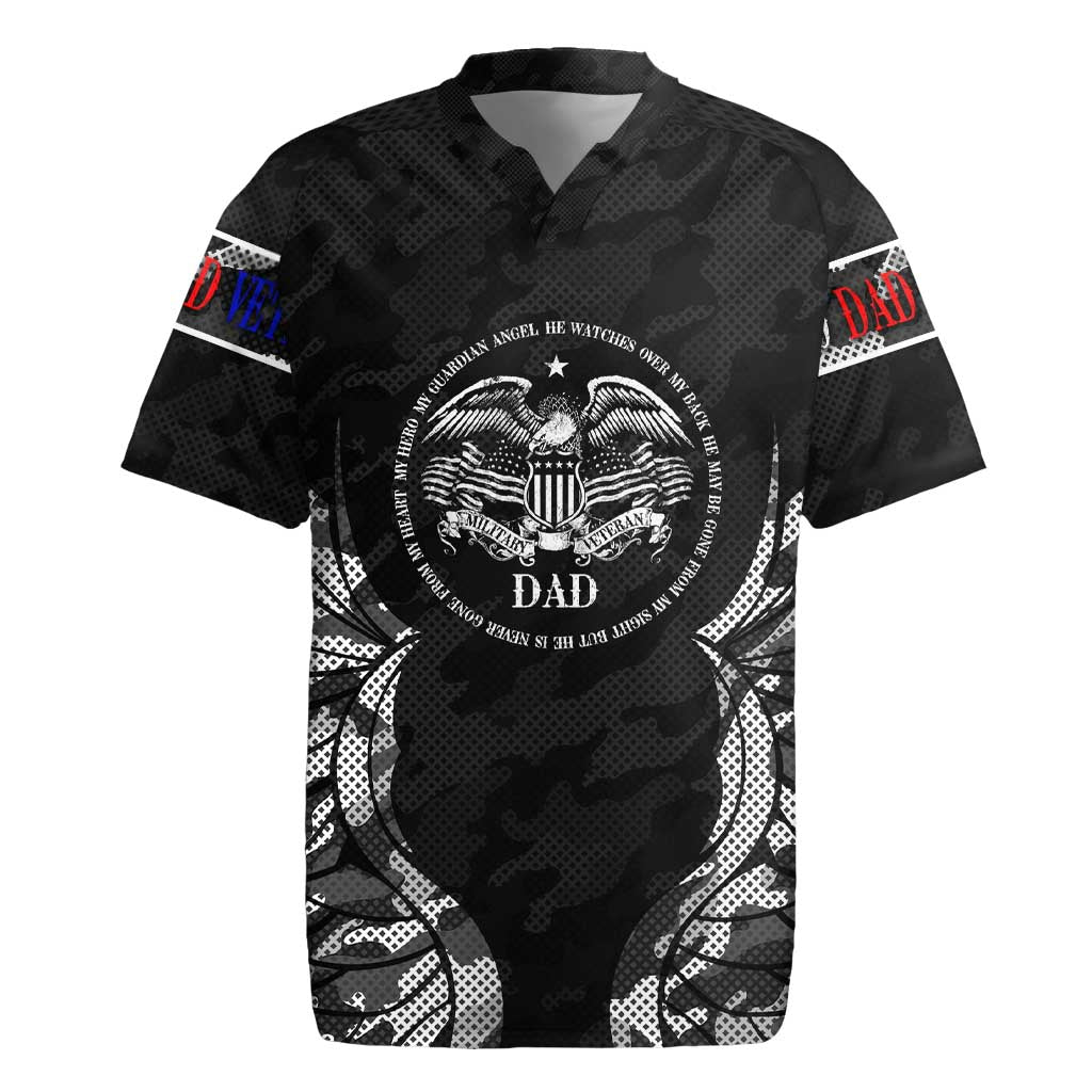 Veteran Fathers Day Rugby Jersey My Dad is Not Just a Veteran, He's My Hero - Wonder Print Shop