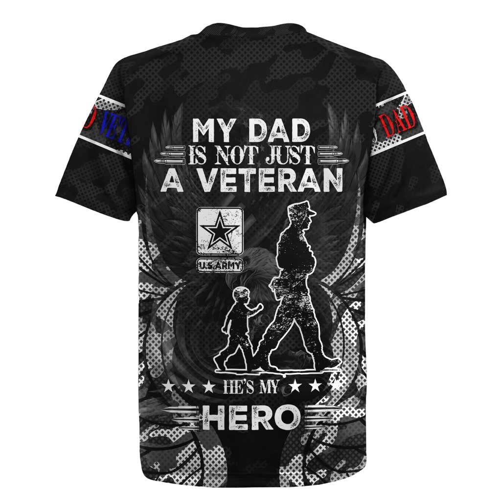 Veteran Fathers Day Rugby Jersey My Dad is Not Just a Veteran, He's My Hero - Wonder Print Shop
