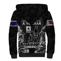 Veteran Fathers Day Sherpa Hoodie My Dad is Not Just a Veteran, He's My Hero - Wonder Print Shop