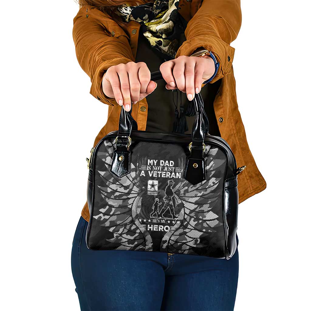 Veteran Fathers Day Shoulder Handbag My Dad is Not Just a Veteran, He's My Hero - Wonder Print Shop