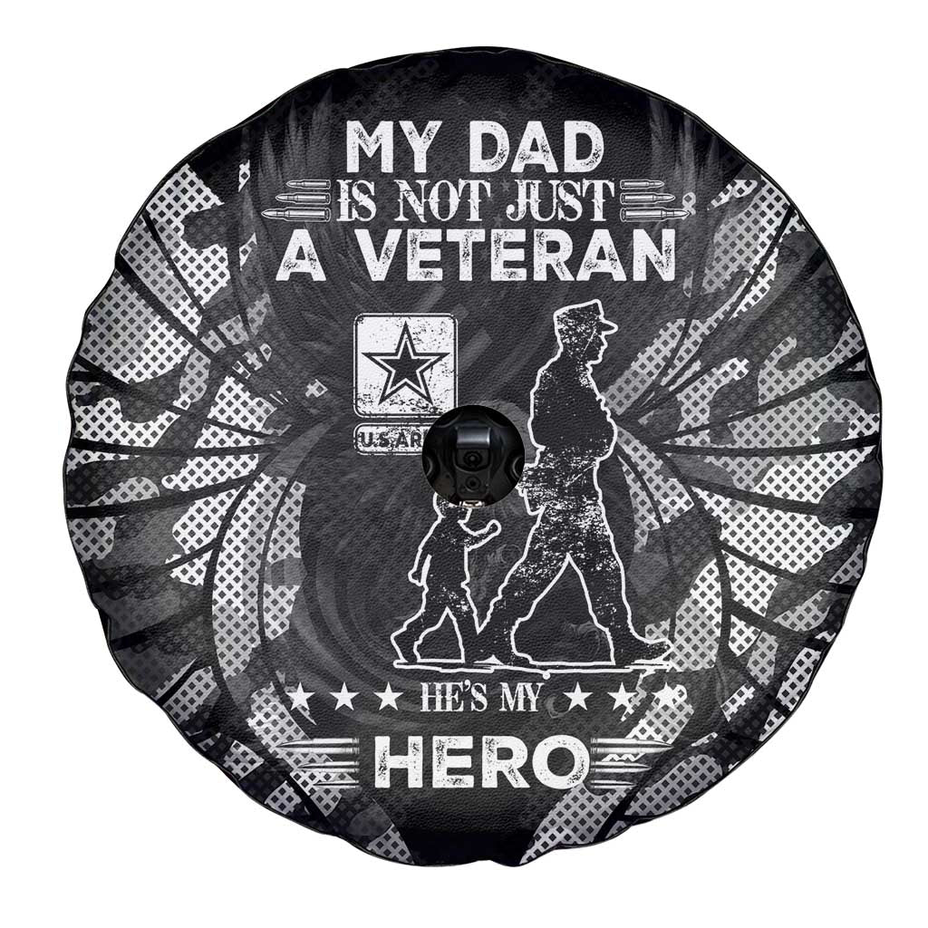 Veteran Fathers Day Spare Tire Cover My Dad is Not Just a Veteran, He's My Hero - Wonder Print Shop