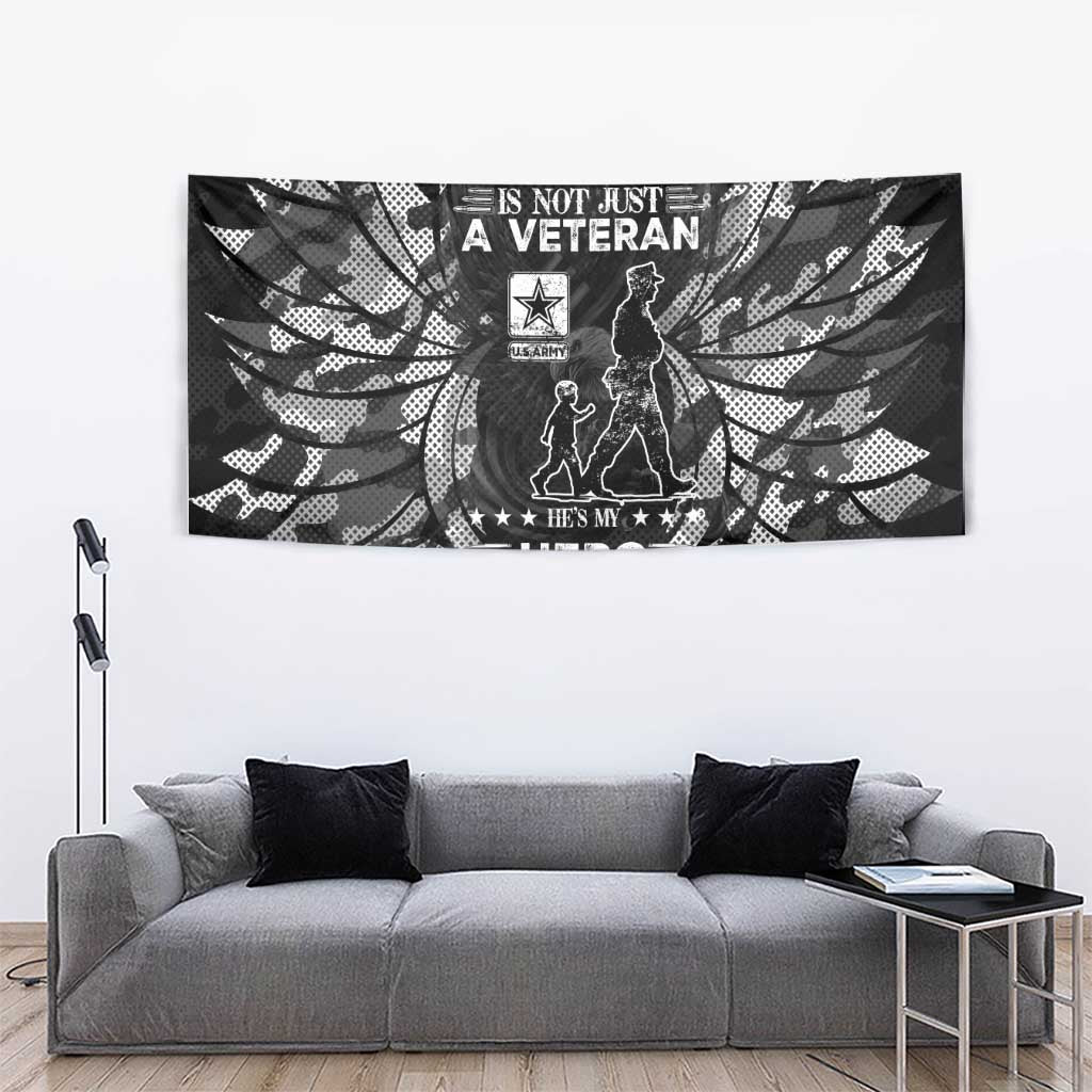 Veteran Fathers Day Tapestry My Dad is Not Just a Veteran, He's My Hero - Wonder Print Shop