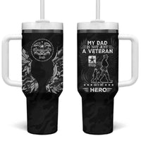 Veteran Fathers Day Tumbler With Handle My Dad is Not Just a Veteran, He's My Hero - Wonder Print Shop