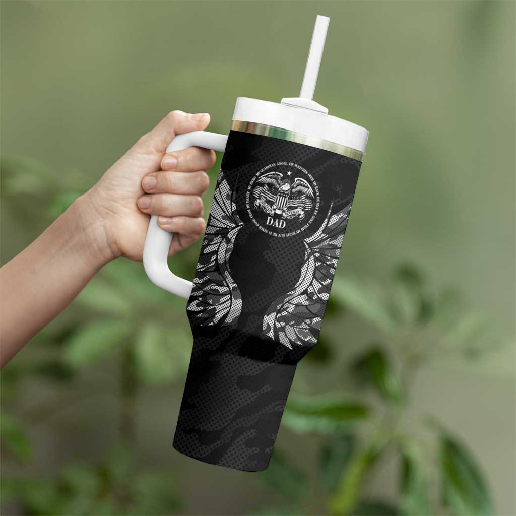 Veteran Fathers Day Tumbler With Handle My Dad is Not Just a Veteran, He's My Hero - Wonder Print Shop