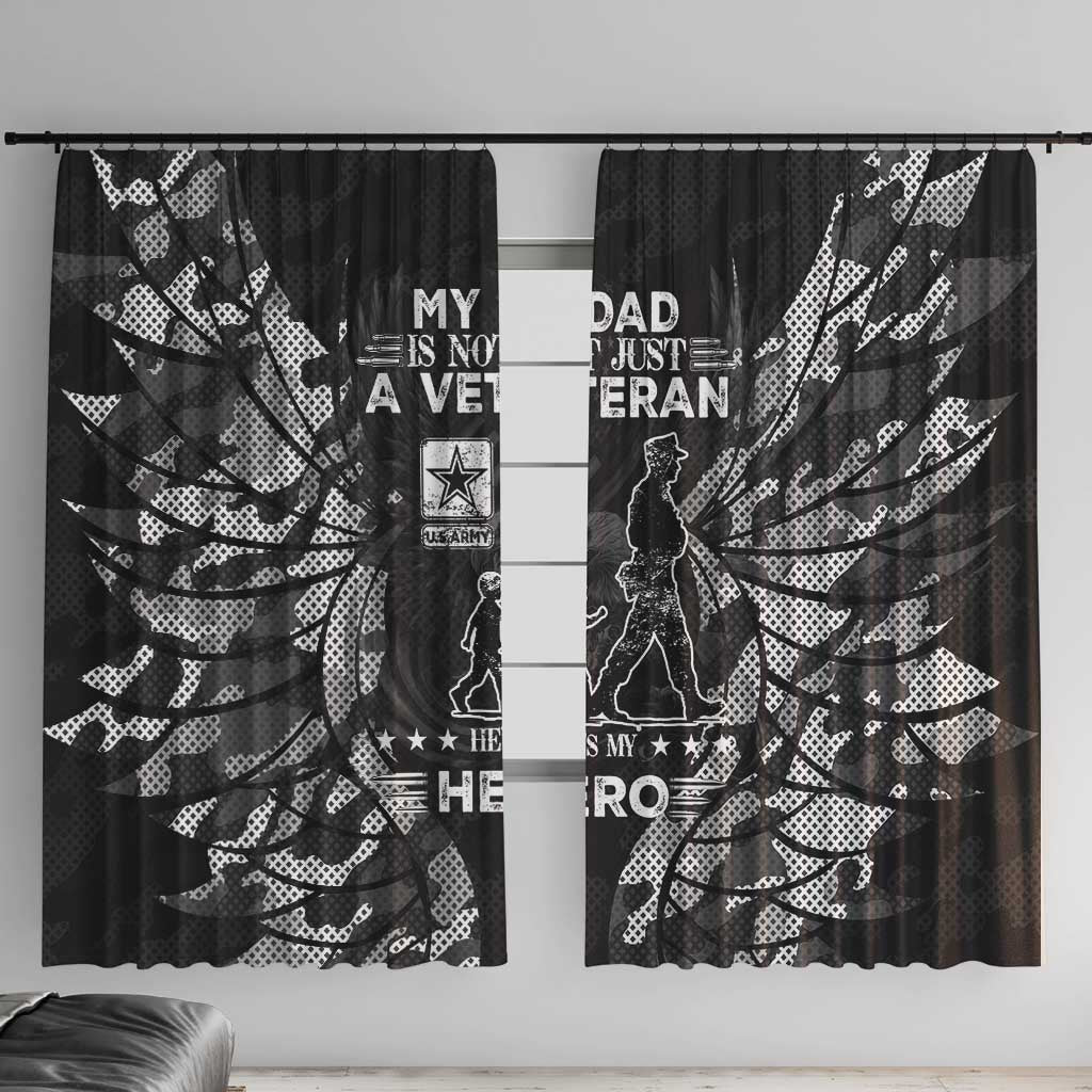 Veteran Fathers Day Window Curtain My Dad is Not Just a Veteran, He's My Hero - Wonder Print Shop