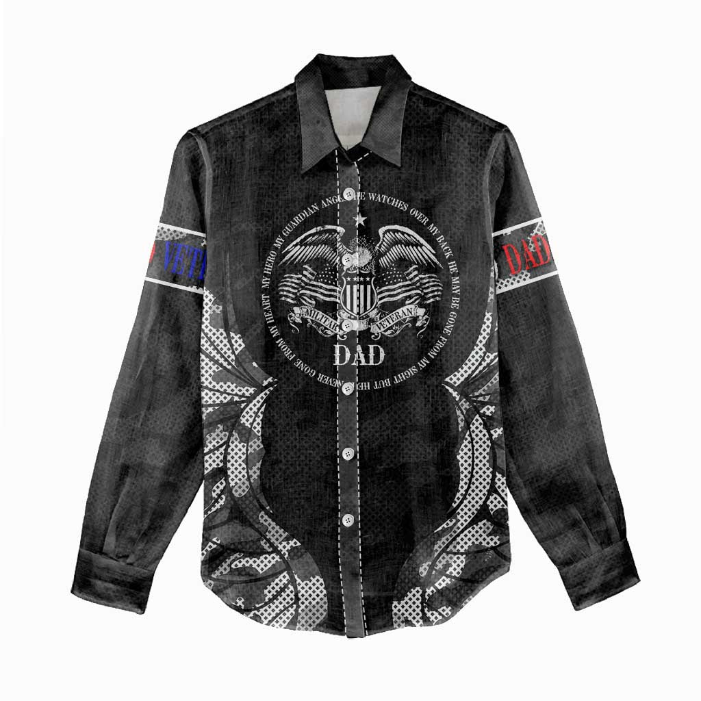 Veteran Fathers Day Women Casual Shirt My Dad is Not Just a Veteran, He's My Hero - Wonder Print Shop