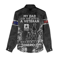 Veteran Fathers Day Women Casual Shirt My Dad is Not Just a Veteran, He's My Hero - Wonder Print Shop