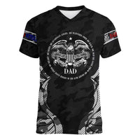 Veteran Fathers Day Women V-Neck T-Shirt My Dad is Not Just a Veteran, He's My Hero - Wonder Print Shop