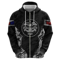 Veteran Fathers Day Zip Hoodie My Dad is Not Just a Veteran, He's My Hero - Wonder Print Shop