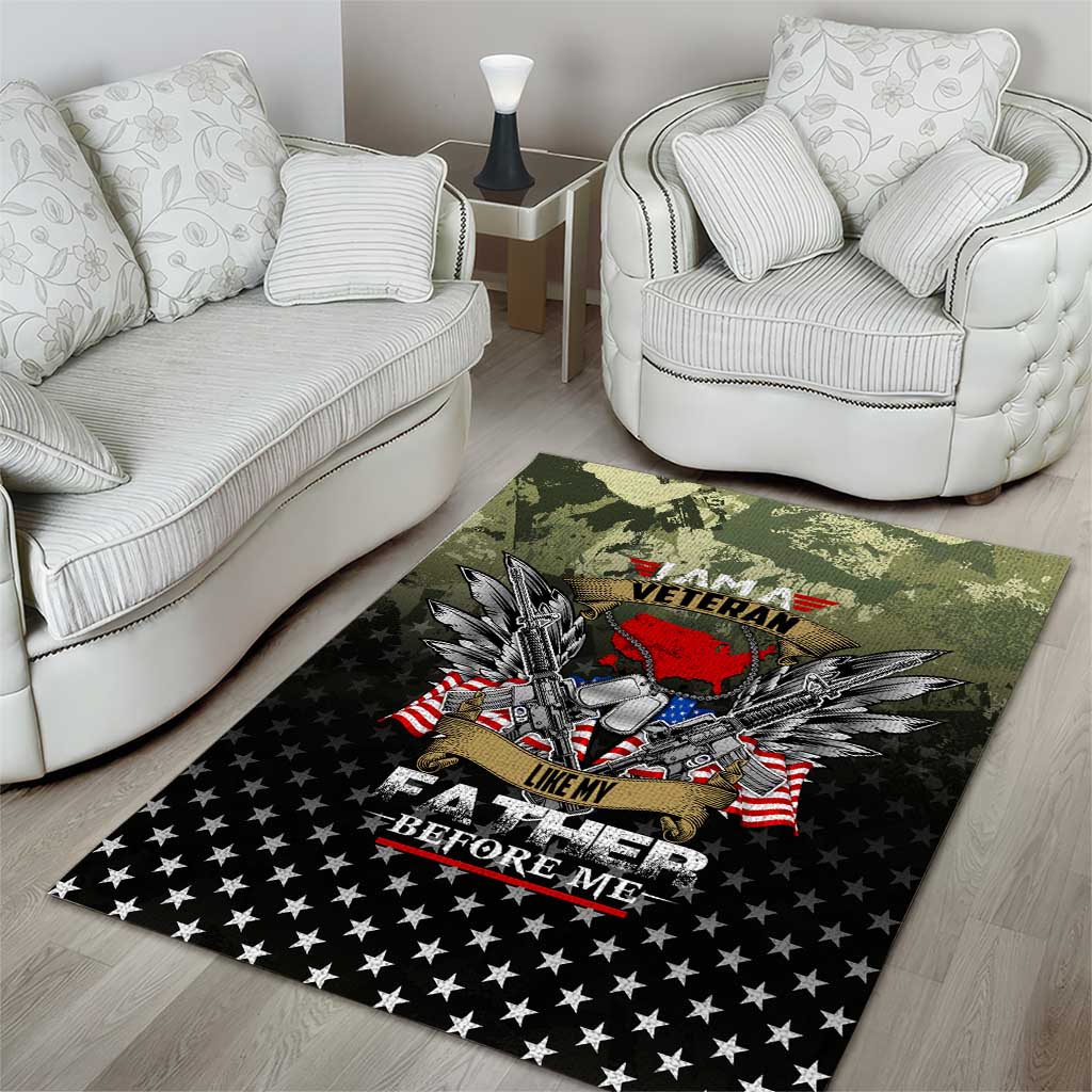 Veteran Dad Area Rug I Am a Veteran Like My Father Before Me