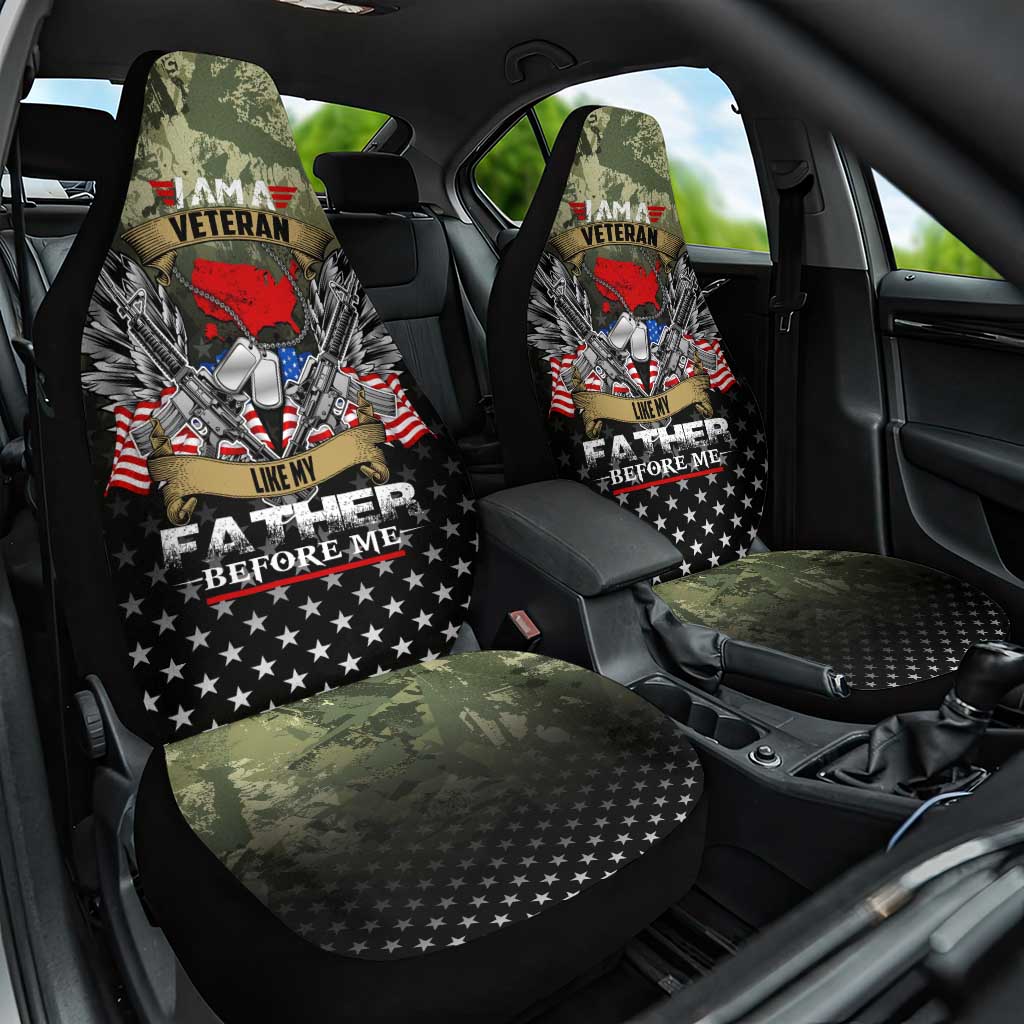 Veteran Dad Car Seat Cover I Am a Veteran Like My Father Before Me