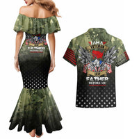 Veteran Dad Couples Matching Mermaid Dress and Hawaiian Shirt I Am a Veteran Like My Father Before Me