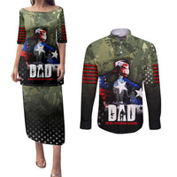 Veteran Dad Couples Matching Puletasi and Long Sleeve Button Shirt I Am a Veteran Like My Father Before Me