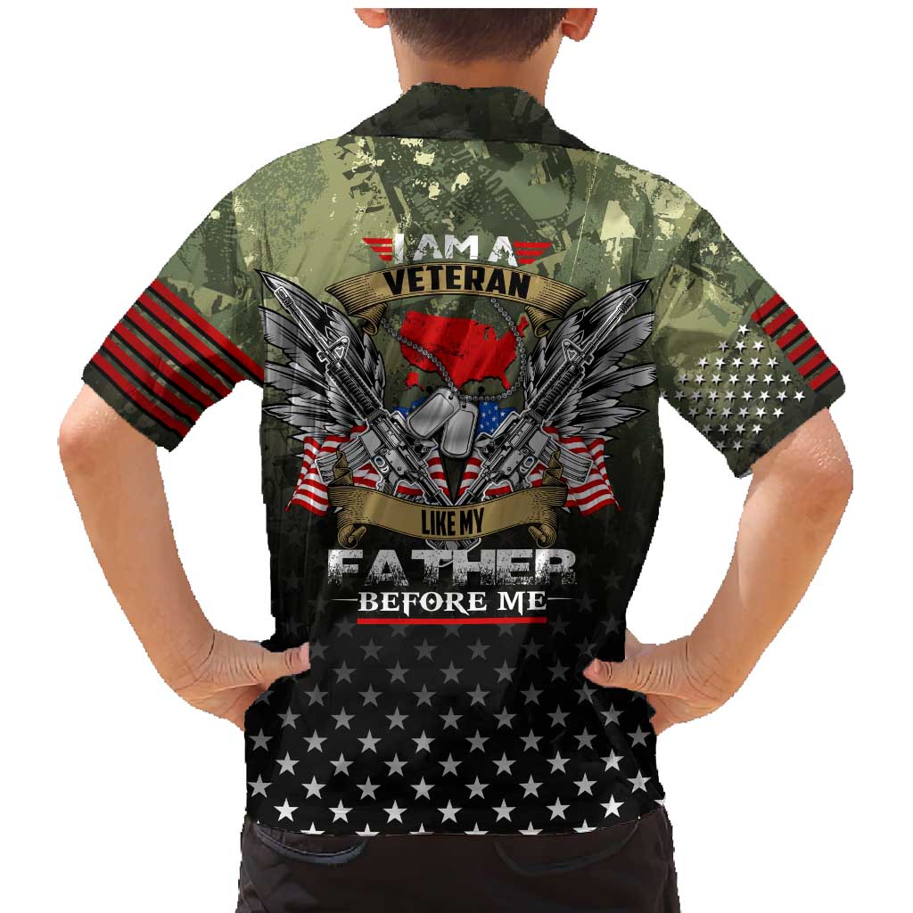 Veteran Dad Family Matching Mermaid Dress and Hawaiian Shirt I Am a Veteran Like My Father Before Me