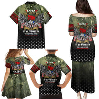 Veteran Dad Family Matching Puletasi and Hawaiian Shirt I Am a Veteran Like My Father Before Me