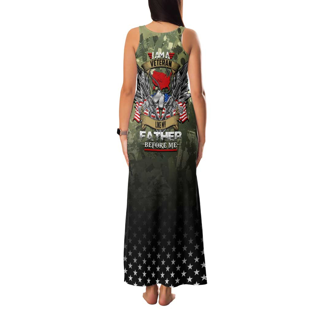 Veteran Dad Family Matching Tank Maxi Dress and Hawaiian Shirt I Am a Veteran Like My Father Before Me