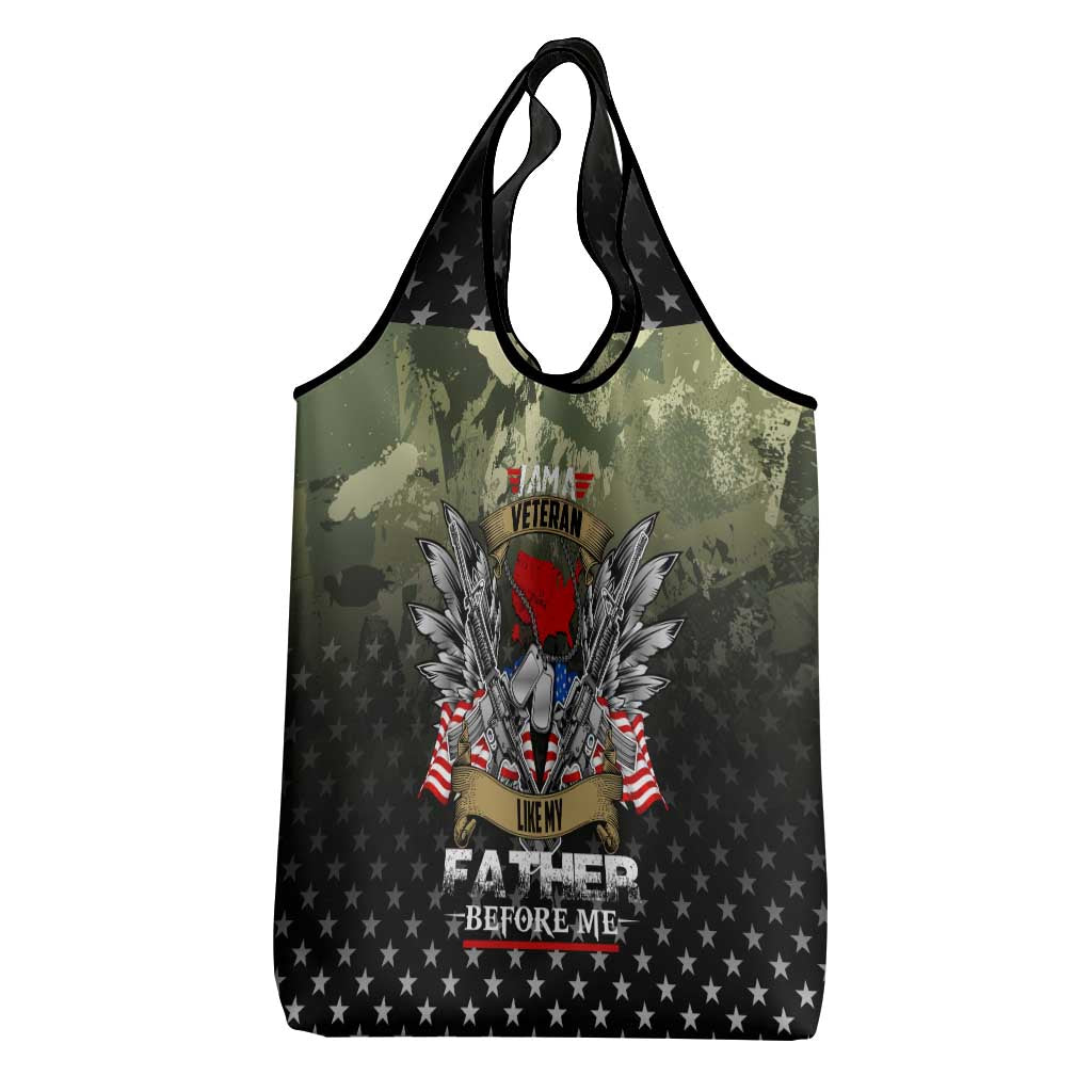 Veteran Dad Grocery Bag I Am a Veteran Like My Father Before Me