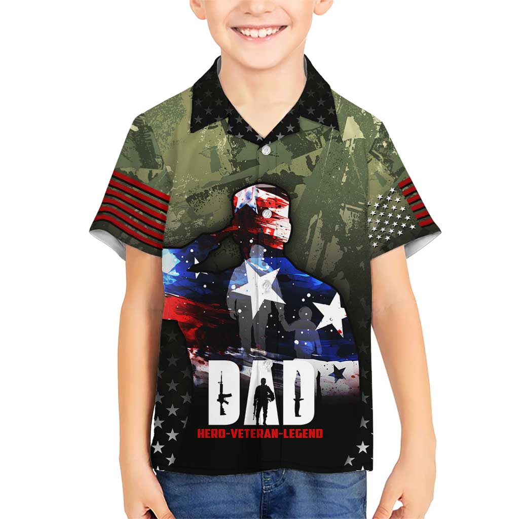 Veteran Dad Kid Hawaiian Shirt I Am a Veteran Like My Father Before Me