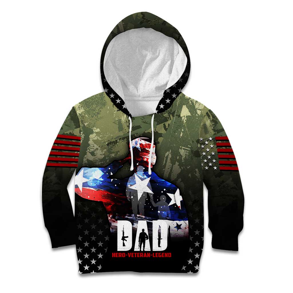 Veteran Dad Kid Hoodie I Am a Veteran Like My Father Before Me
