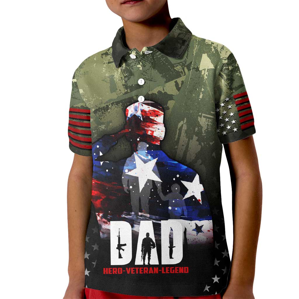 Veteran Dad Kid Polo Shirt I Am a Veteran Like My Father Before Me