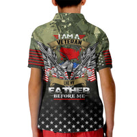 Veteran Dad Kid Polo Shirt I Am a Veteran Like My Father Before Me