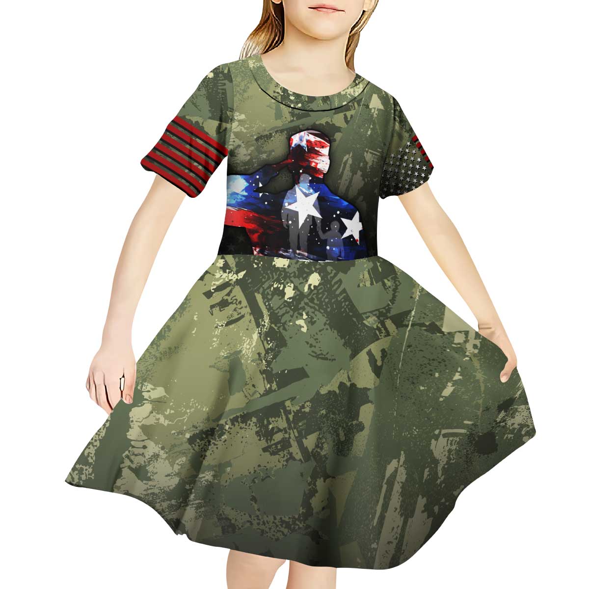 Veteran Dad Kid Short Sleeve Dress I Am a Veteran Like My Father Before Me