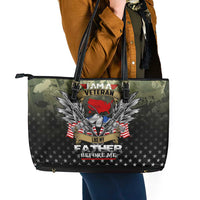 Veteran Dad Leather Tote Bag I Am a Veteran Like My Father Before Me