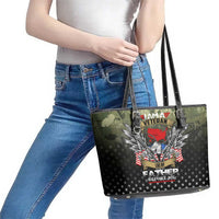 Veteran Dad Leather Tote Bag I Am a Veteran Like My Father Before Me