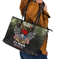 Veteran Dad Leather Tote Bag I Am a Veteran Like My Father Before Me