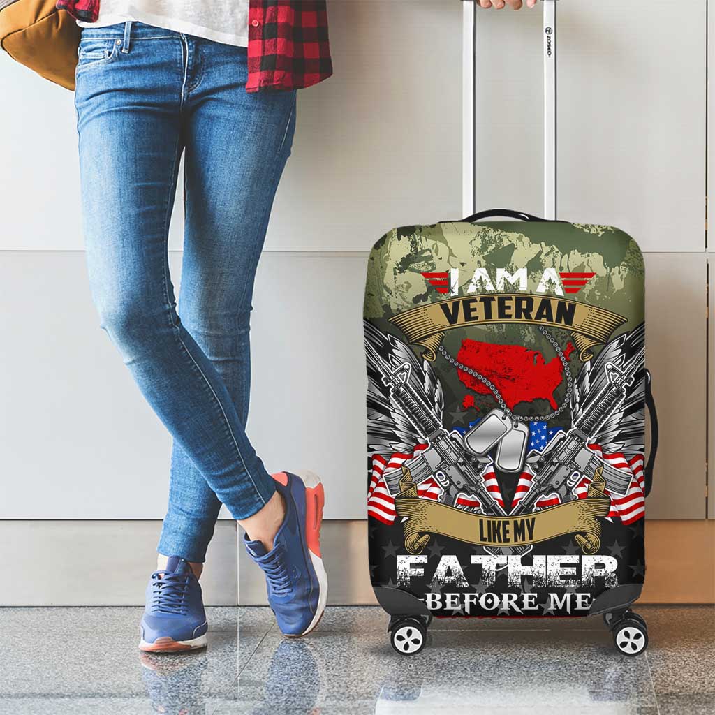 Veteran Dad Luggage Cover I Am a Veteran Like My Father Before Me