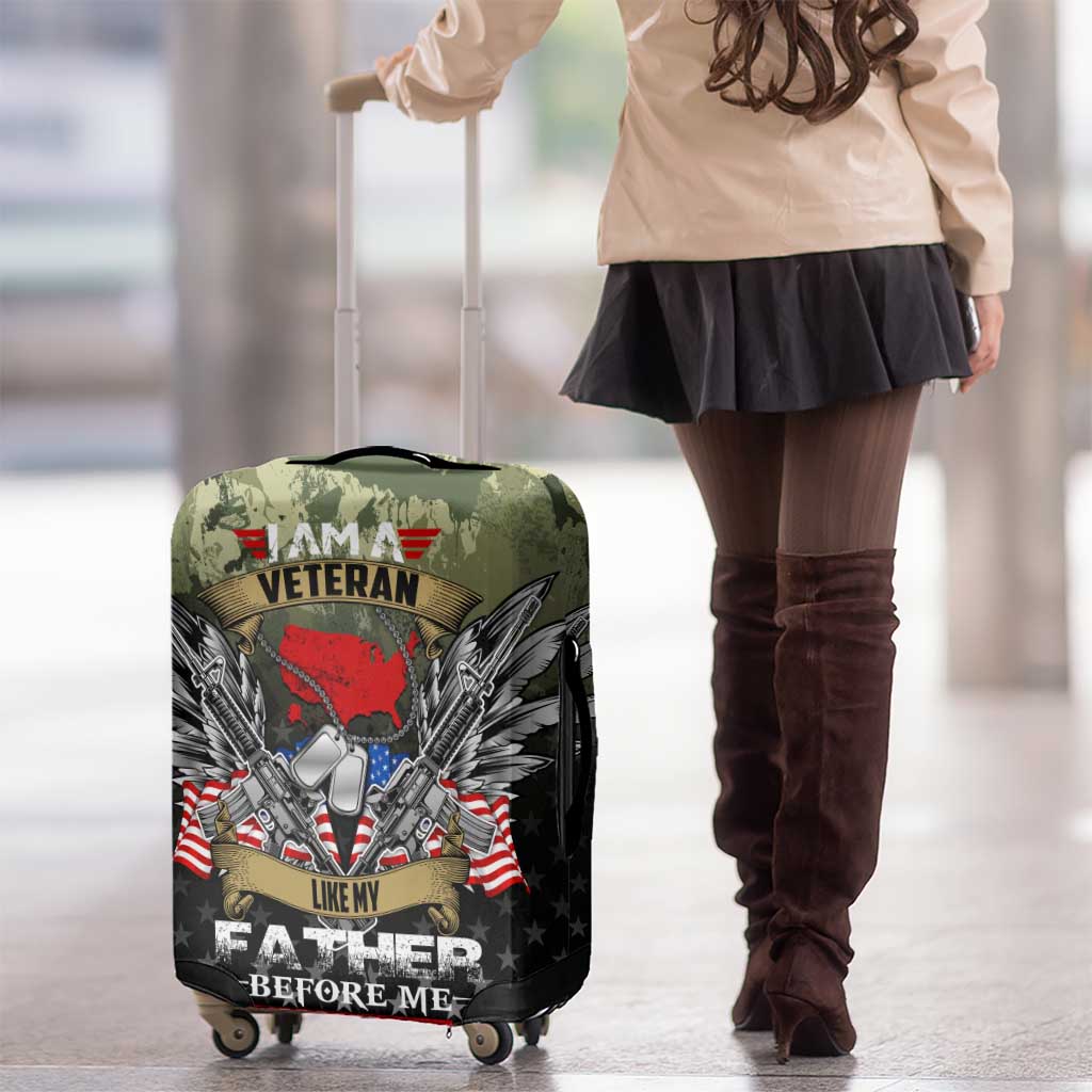Veteran Dad Luggage Cover I Am a Veteran Like My Father Before Me