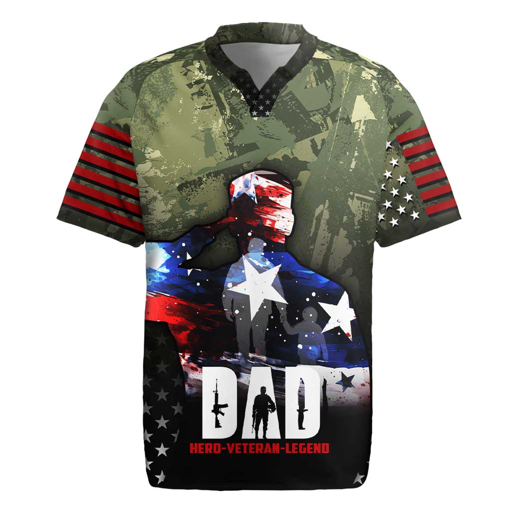 Veteran Dad Rugby Jersey I Am a Veteran Like My Father Before Me