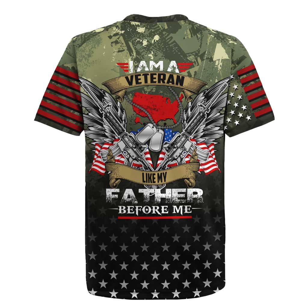 Veteran Dad Rugby Jersey I Am a Veteran Like My Father Before Me