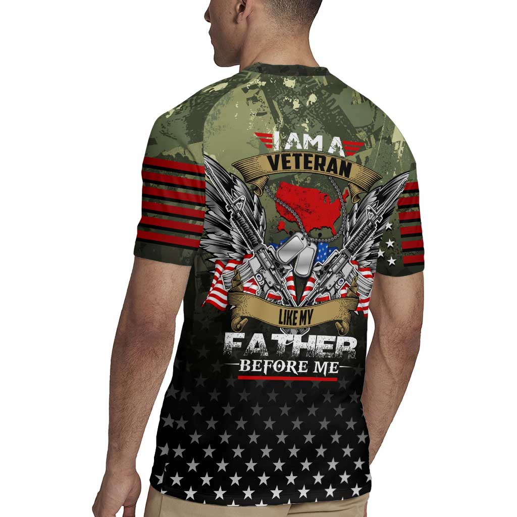 Veteran Dad Rugby Jersey I Am a Veteran Like My Father Before Me