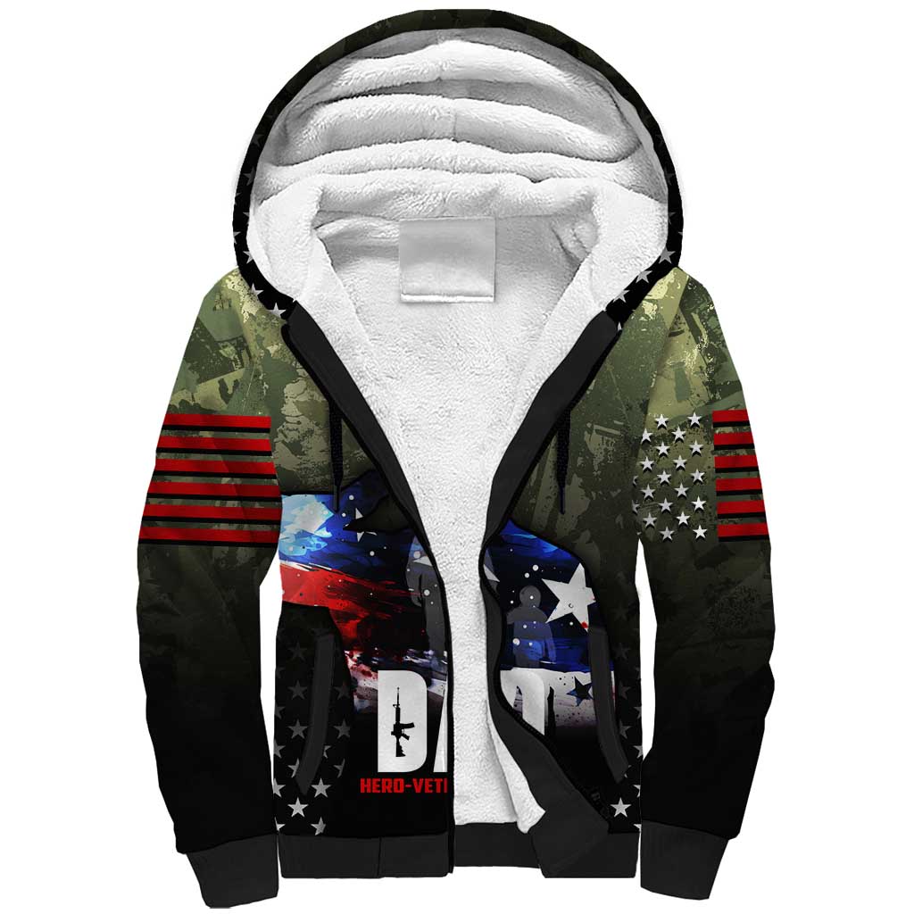 Veteran Dad Sherpa Hoodie I Am a Veteran Like My Father Before Me