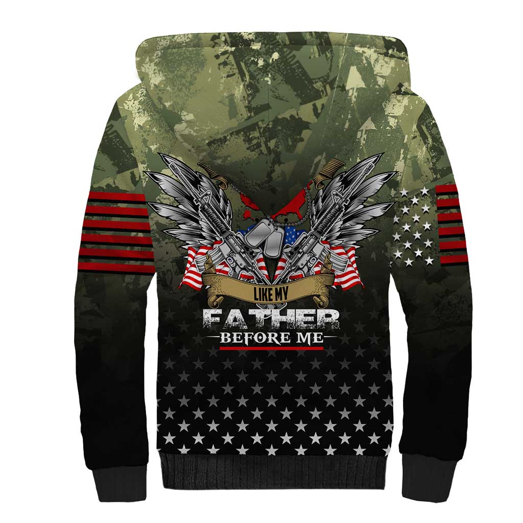 Veteran Dad Sherpa Hoodie I Am a Veteran Like My Father Before Me