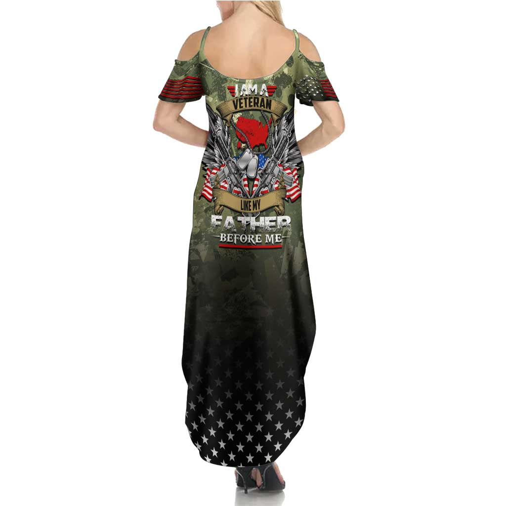 Veteran Dad Summer Maxi Dress I Am a Veteran Like My Father Before Me