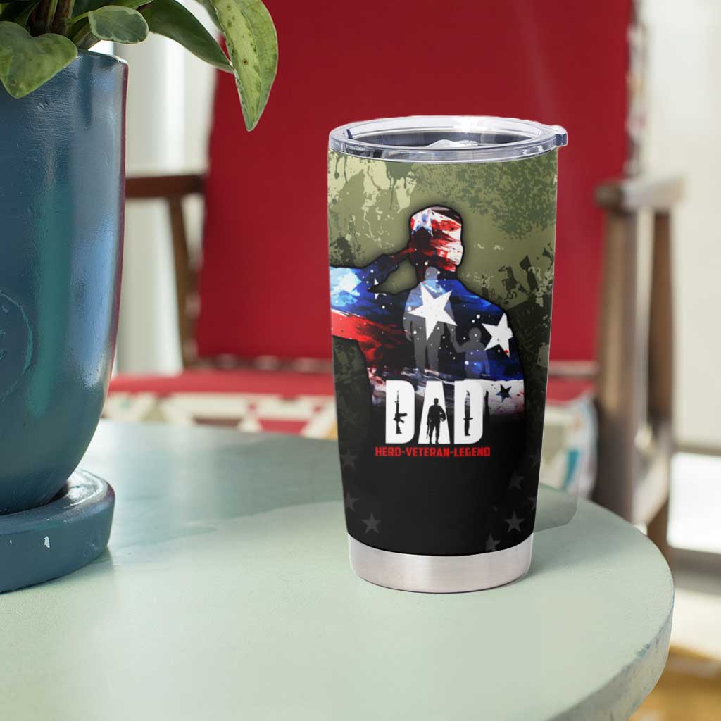 Veteran Dad Tumbler Cup I Am a Veteran Like My Father Before Me