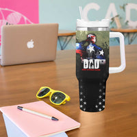 Veteran Dad Tumbler With Handle I Am a Veteran Like My Father Before Me