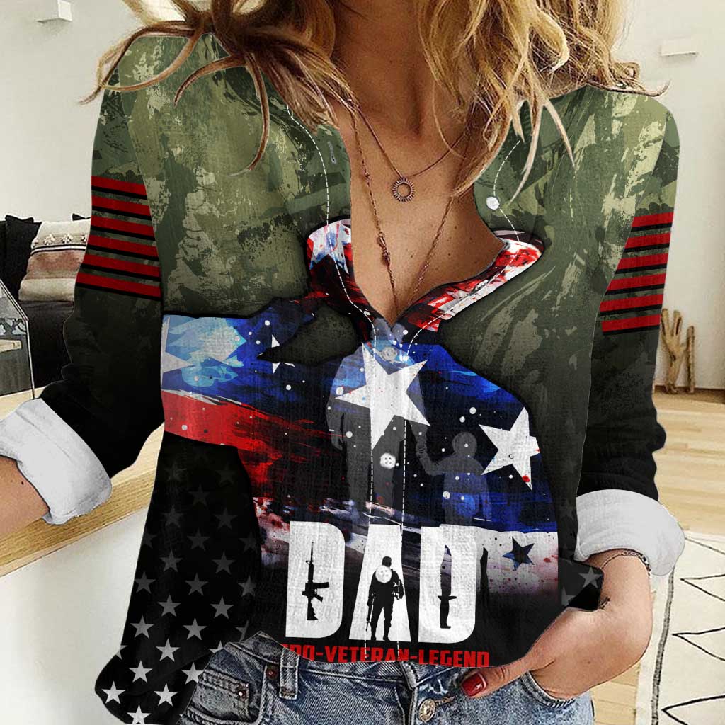 Veteran Dad Women Casual Shirt I Am a Veteran Like My Father Before Me