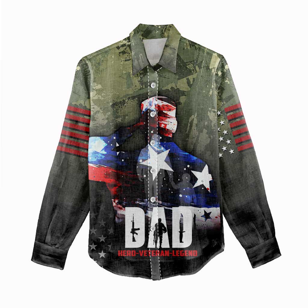 Veteran Dad Women Casual Shirt I Am a Veteran Like My Father Before Me