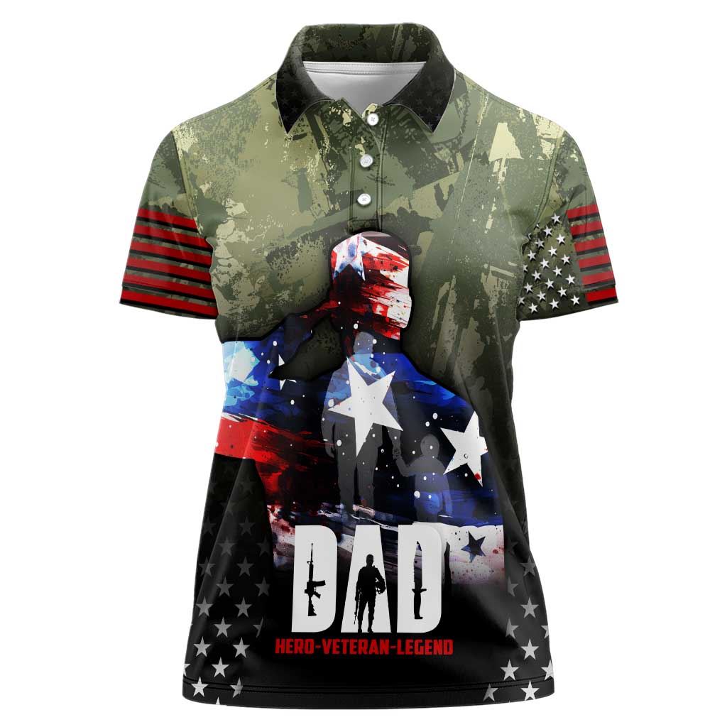Veteran Dad Women Polo Shirt I Am a Veteran Like My Father Before Me