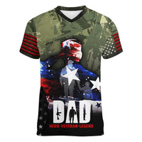 Veteran Dad Women V-Neck T-Shirt I Am a Veteran Like My Father Before Me