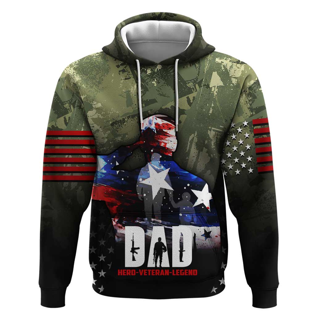 Veteran Dad Zip Hoodie I Am a Veteran Like My Father Before Me