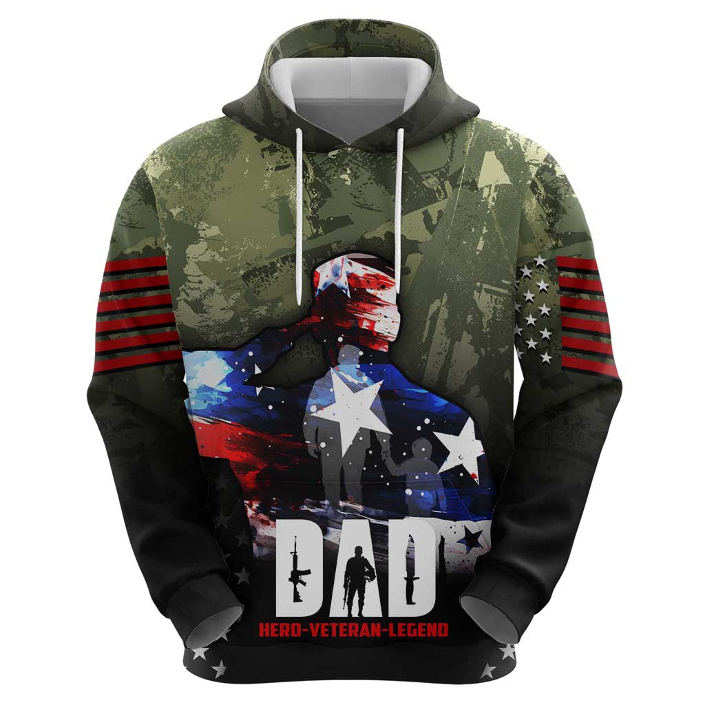 Veteran Dad Zip Hoodie I Am a Veteran Like My Father Before Me