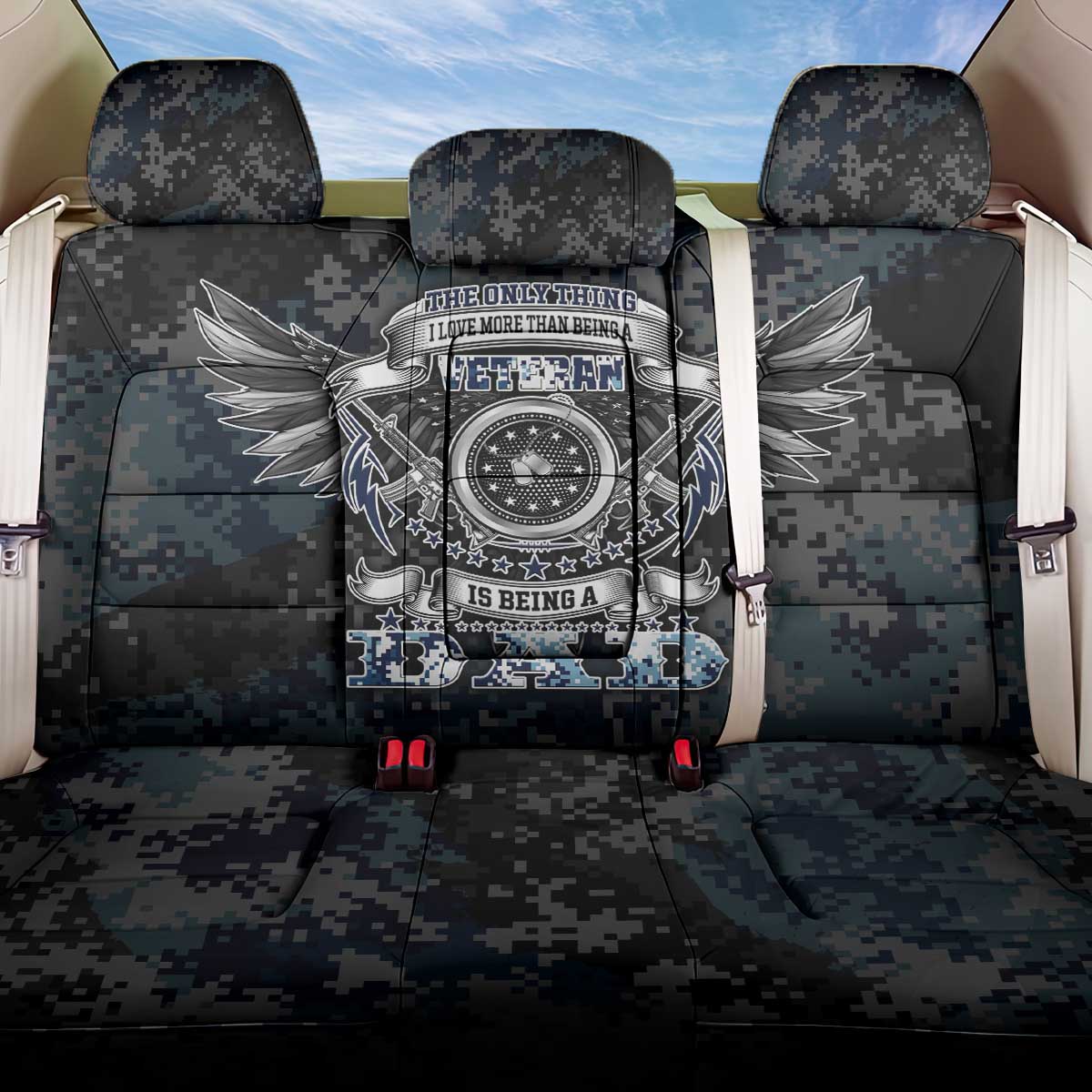 Veteran Hero Protector Husband Daddy Back Car Seat Cover Veteran Fathers Day