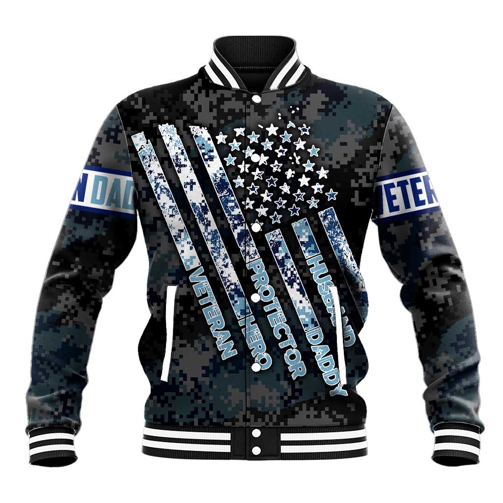 Veteran Hero Protector Husband Daddy Baseball Jacket Veteran Fathers Day
